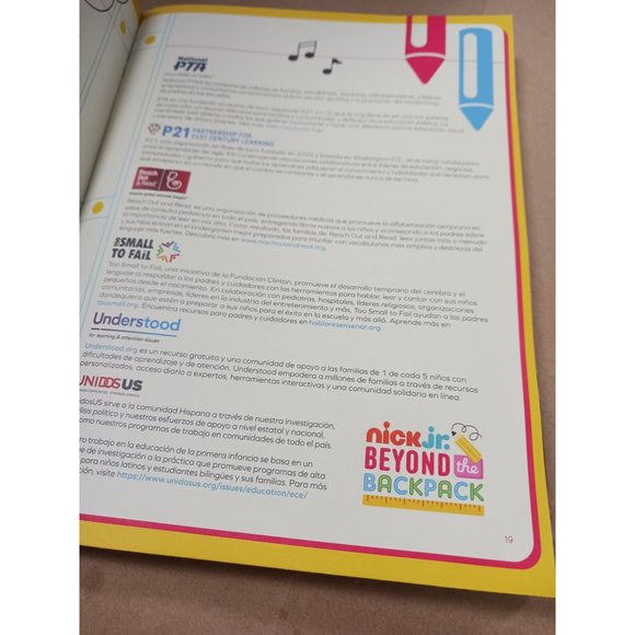 Nick Jr Beyond the Backpack Spanish & English Kindergarten Activity Book - New - Picture 8 of 10